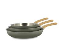 MENASTYL - Set 3 padelle easynox 20/24/28 cm in acciaio inox e alluminio foschia - 6014247