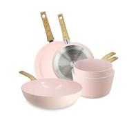 MENASTYL - Set 5 pezzi cottura colorama in alluminio riciclato rosa induzione - 6014242