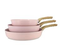 MENASTYL - Set di 3 padelle colorama in alluminio riciclato rosa induzione - 6014240