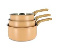 MENASTYL - Set di 3 padelle easynox 16/18/20 cm in acciaio inox e alluminio corallo - 6014249