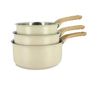 MENASTYL - Set di 3 padelle easynox 16/18/20 cm in acciaio inox e alluminio ecume - 6014248