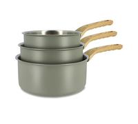 MENASTYL - Set di 3 padelle easynox 16/18/20 cm in acciaio inox e alluminio foschia - 6014250