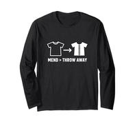 Mend Throw Away Rammendo Visibile Moda Sostenibile Maglia a Manica