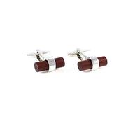 MENDEPOT Gemelli in legno con scatola placcata al rodio, stile classico, in scatola