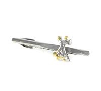 Mendepot moda argento e oro bicolore Dancer Tie clip con box wedding Dancer gemelli e Ottone, colore: Silver and Gold, cod. MD0072