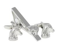 MENDEPOT Set di gemelli e fermacravatta da uomo, accessorio da matrimonio, regalo per festa del papà, compleanno, gemelli per cravatta