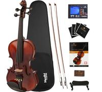 Mendini By Cecilio Violino - MV500+92D - Taglia 3/4, legno massello nero - fiammato, 1 pezzo violino con custodia, accordatore, spalliera, arco, colofonia, ponte e corde - adulto, bambini