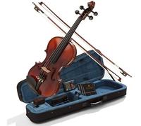 Mendini By Cecilio Violino - MV500+92D - Taglia 3/4, legno massello nero - fiammato, 1 pezzo violino con custodia, accordatore, spalliera, arco, colofonia, ponte e corde - adulto, bambini