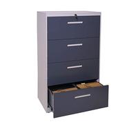 Mendler Armadietto cassettiera classificatore Ufficio Boston HWC-A10 Acciaio 46x76x132cm Grigio e Grigio Scuro
