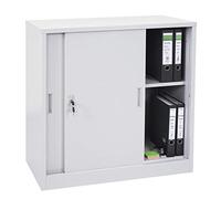 Mendler Arredo Ufficio archivio classificatore HWC-F41 Acciaio Ante scorrevoli 45x90x90cm Grigio