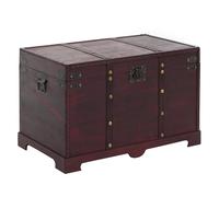 Mendler Baule forziere Valencia decorativo legno bordi quadrati 47x77x49cm versione XXL