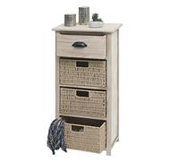 Mendler Cassettiera ceste cassetto Elegante Decorativo HWC-K84 83x40x29cm Legno di paulonia Legno Chiaro