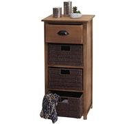 Mendler Cassettiera ceste cassetto Elegante Decorativo HWC-K84 83x40x29cm Legno di paulonia Marrone Scuro