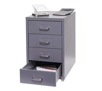 Mendler Cassettiera classificatore ufficio mobile Boston T851 con ruote 4 cassetti 48x28x41cm - antracite