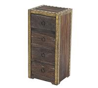 Mendler Cassettiera Shabby Vintage Elegante Decorativa Duran Legno di MDF paulonia 4 cassetti Marrone