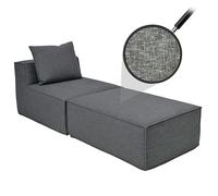 Mendler Chaise longue/modulo divano HWC-O54, poltrona Ottomano Recamiere, stoffa/tessuto (300 g/m²) 63x75x194 cm - grigio scuro