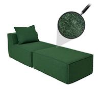 Mendler Chaise longue/modulo divano HWC-O54, poltrona Ottomano Recamiere, stoffa/tessuto (300 g/m²) 63x75x194 cm - verde