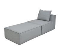 Mendler Chaise longue/modulo divano HWC-O54, poltrona Ottomano Recamiere, stoffa/tessuto (300 g/m²) 63x75x194 cm - grigio chiaro