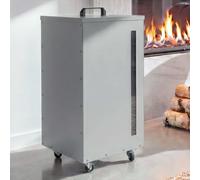 Mendler Contenitore per pellet HWC-Q30 stoccaggio pellet, con setaccio filtro e rotelle 86x36x36cm - bianco grigio