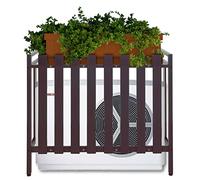 Mendler Copri condizionatore Esterno Copertura Protettiva e Decorativa HWC-K58 80x90x39cm Alluminio - Marrone