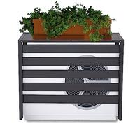 Mendler Copri condizionatore Esterno Copertura Protettiva e Decorativa HWC-K59 73x90x38cm Alluminio Grigio