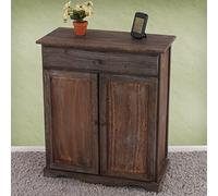 Mendler Credenza cassettiera Shabby Vintage Legno paulonia cassetto sportelli 33x66x78cm Marrone