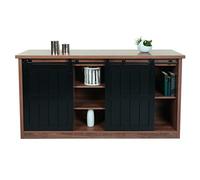 Mendler Credenza con ante scorrevoli salotto industriale 7 scomparti HWC-K75 84x150x40cm marrone