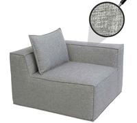 Mendler Elemento angolare/modulo divano HWC-O54, poltrona lounge imbottita, stoffa/tessuto (300 g/m²) 63x97x97cm - grigio chiaro
