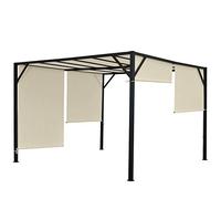 Mendler Gazebo pergola Regolabile baldacchino Moderno Elegante Giardino Patio Baia Acciaio Poliestere 4x4m Avorio