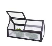 Mendler Mini Serra HWC-J45 Giardino Balcone Coperchio apribile Legno 108x57x54cm Antracite