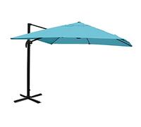 Mendler Ombrellone parasole decentrato HWC-A96 3x3m alluminio azzurro senza base