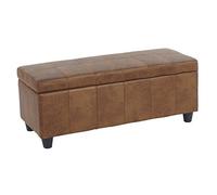 Mendler Panca contenitore elegante Kriens tessuto 114x45x45cm effetto scamosciato