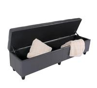 Mendler Panca Contenitore Elegante Kriens XXL Pelle e Ecopelle 180x45x45cm Grigio