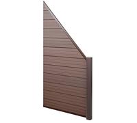 Mendler Pannello supplementare frangivento fendivista Obliquo DX Privacy Sarthe WPC Alluminio Premium 95cm Marrone