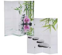 Mendler Paravento divisore Doppia Immagine separè Decorativo 4 Pannelli T234 160x180cm - Ko Samui