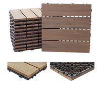 Mendler Piastrelle pavimentazione da Esterno HWC-E20 WPC 1mq 11 Pezzi 30x30cm Marrone