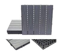 Mendler Piastrelle pavimentazione da Esterno HWC-E21 WPC 1mq 4 Pezzi 50x50cm Grigio