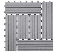 Mendler Piastrelle pavimentazione da Esterno Rhone T831 WPC 30x30cm 11 Pezzi 1mq Grigio Incrociato