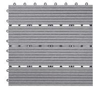 Mendler Piastrelle pavimentazione da Esterno Rhone T831 WPC 30x30cm 11 Pezzi 1mq Grigio lineare