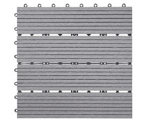 Mendler Piastrelle pavimentazione da Esterno Rhone T831 WPC 30x30cm 11 Pezzi 1mq - Grigio lineare