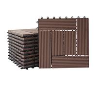 Mendler Piastrelle pavimentazione da Esterno Rhone T831 WPC 30x30cm 11 Pezzi 1mq - Premio Marrone Incrociato