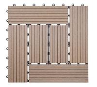 Mendler Piastrelle pavimentazione da Esterno Rhone T831 WPC 30x30cm 11 Pezzi 1mq Teak Incrociato