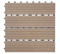 Mendler Piastrelle pavimentazione da Esterno Rhone T831 WPC 30x30cm 11 Pezzi 1mq Teak lineare