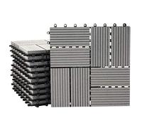 Mendler Piastrelle Premio pavimentazione da Esterno Rhone T831 WPC 30x30cm 11 Pezzi 1mq Grigio Quadrati