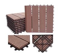 Mendler Piastrelle Premio pavimentazione da Esterno Rhone T831 WPC 30x30cm 11 Pezzi 1mq Profilo Verticale Marrone lineare