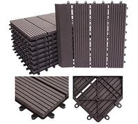 Mendler Piastrelle Premio pavimentazione da Esterno Rhone T831 WPC 30x30cm 11 Pezzi 1mq Profilo Verticale Antracite lineare