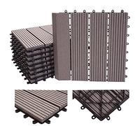 Mendler Piastrelle Premio pavimentazione da Esterno Rhone T831 WPC 30x30cm 11 Pezzi 1mq Profilo Verticale Grigio lineare