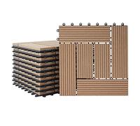 Mendler Piastrelle Premio pavimentazione da Esterno Rhone T831 WPC 30x30cm 11 Pezzi 1mq Teak Incrociato