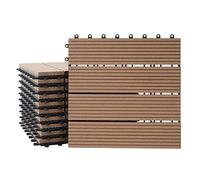 Mendler Piastrelle Premio pavimentazione da Esterno Rhone T831 WPC 30x30cm 11 Pezzi 1mq Teak lineare