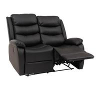 Mendler Poltrona cinema 2 posti HWC-O62, sedia relax TV con braccioli, funzione reclinabile ecopelle - nero